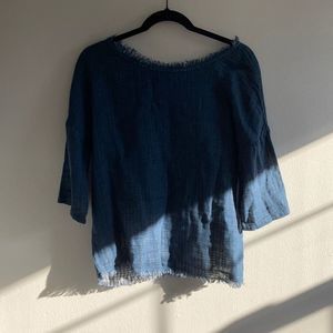 For Cynthia Faux Denim Farmhouse Style 3/4 Long Sleeve